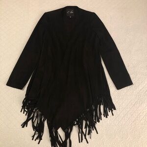C Luce faux suede fringed open front cardigan blazer. Size medium.
